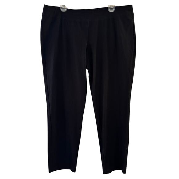 Eileen Fisher Pull On Black Stretch Black Ankle Pant Size XL Minimalist USA Made - Picture 1 of 4